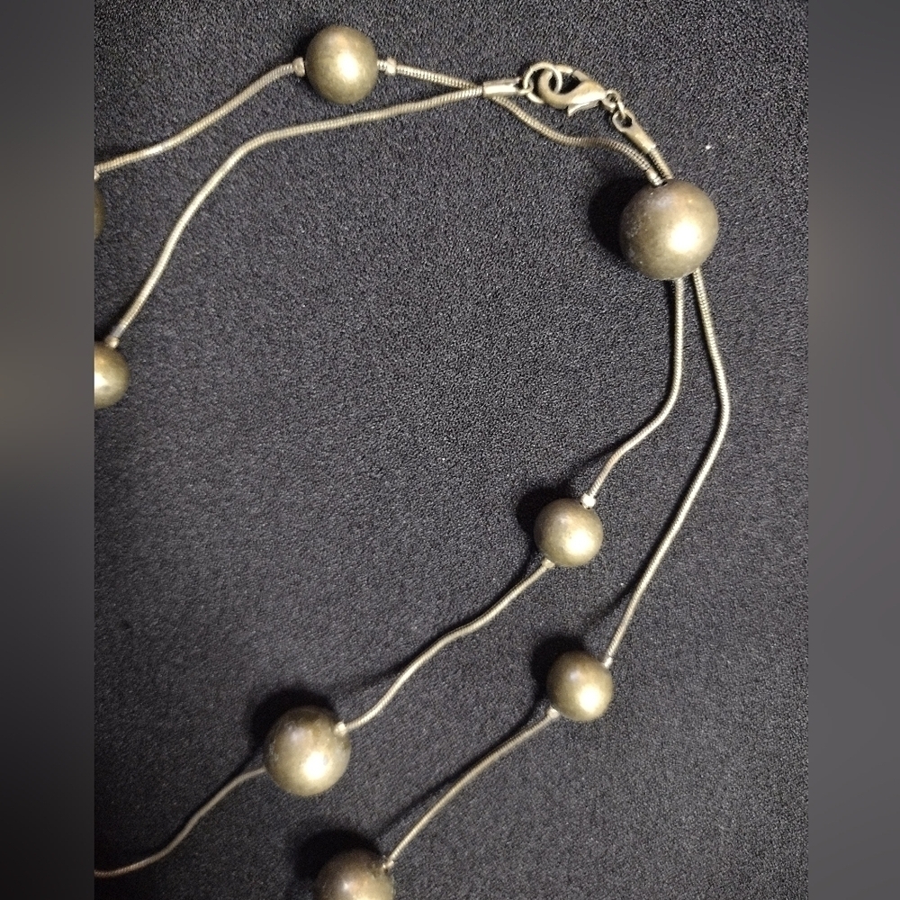 Bronze Gold Beaded Necklace - Picture 6 of 7